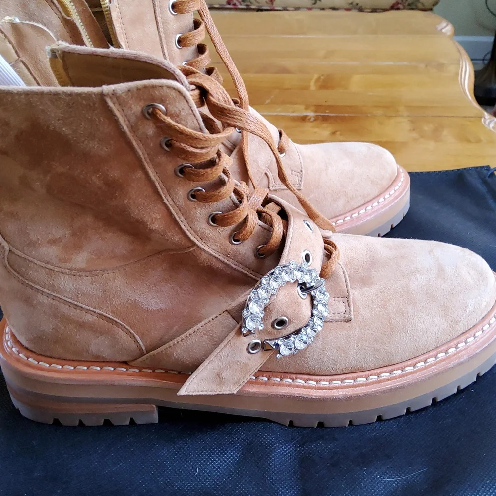 Jimmy Choo Cora Suede Combat Boots! EUC! - Picture 5 of 8